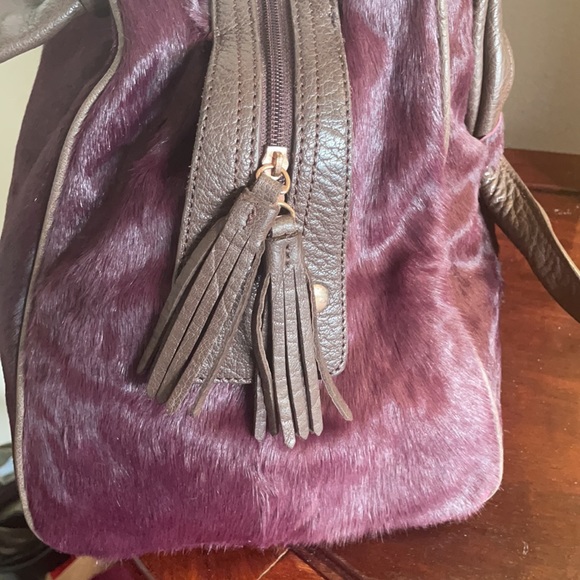 La Gioe di Toscana Leather and Fur Satchel - Picture 4 of 9